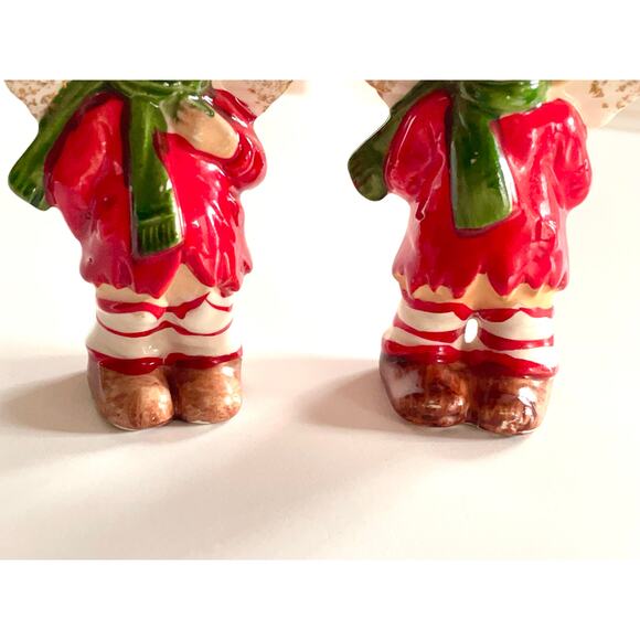 VTG Lefton Sweet Lil Angels Figurines with Berets Christmas Set of 2 - Picture 3 of 10